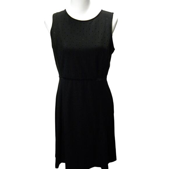 Talbots Women's Black Polka Dot Sleeveless Short Dress Stretch Travel Size 8P - Picture 1 of 5